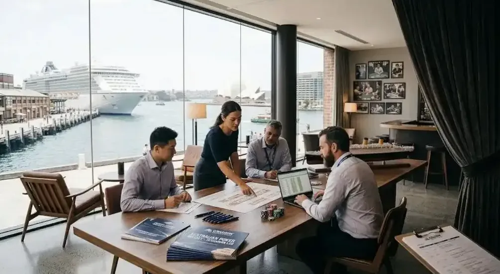 Boardroom setup aboard the liner